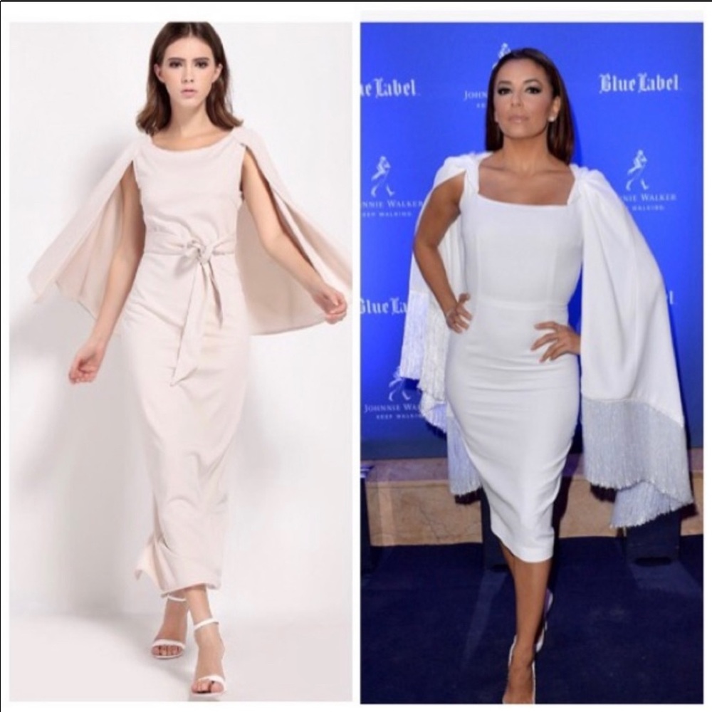 Sleek Ivory Winged Maxi Dress!